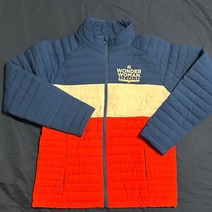Colorblock Puffer Jacket - Blue, Cream, and Red